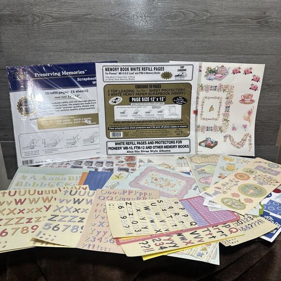 Large Vintage / Y2k Scrapbook Lot 35 Sheets & Two New Refills - Picture 1 of 16